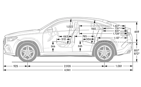 dimensioni laterali Mercedes EQS SUV