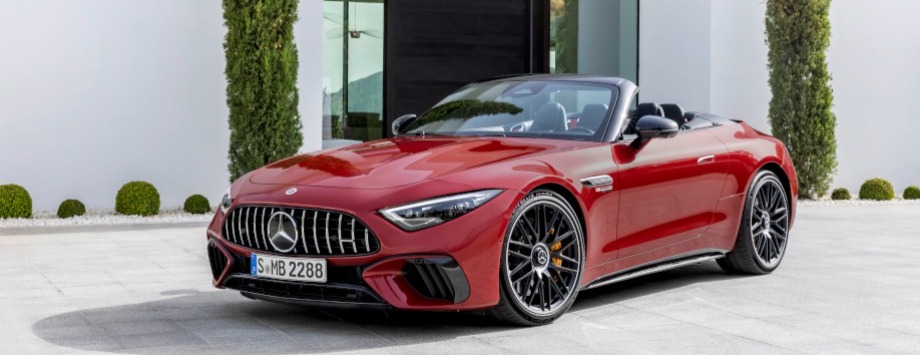 mercedes sl amg rossa cabrio