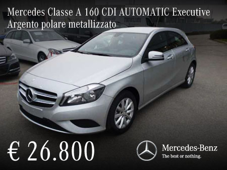 mercedes classe a 160 cdi automatic executive argento polare metallizzato